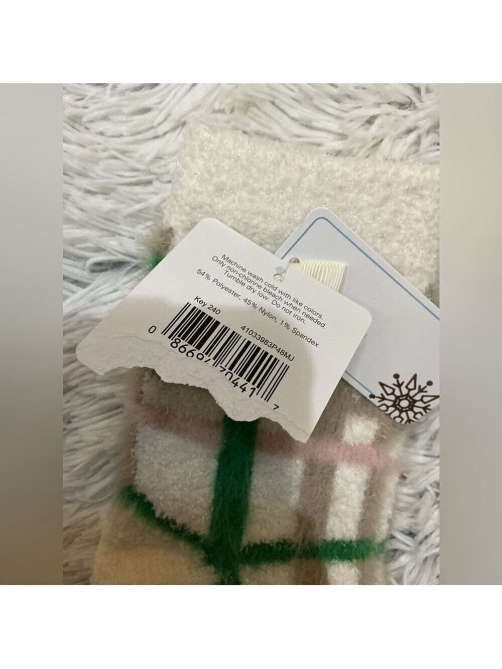 Tranquil & True plaid look lounge socks Womans shoe size 4-10 - Picture 5 of 7